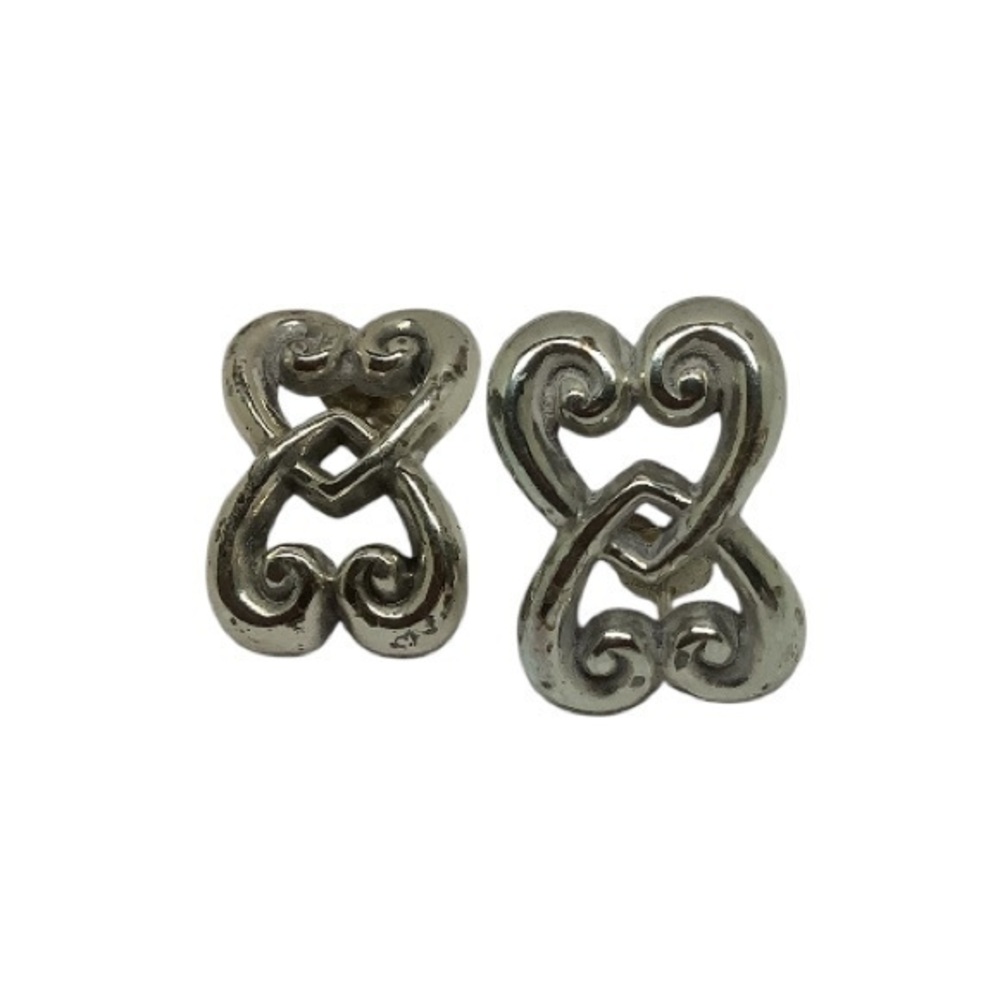 Large Silver Knot 3/4” Earrings